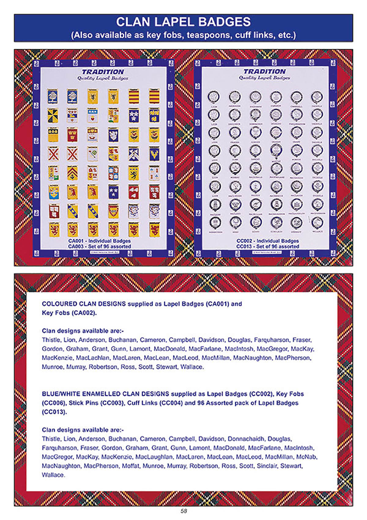 souvenir clan lapel badges giftware