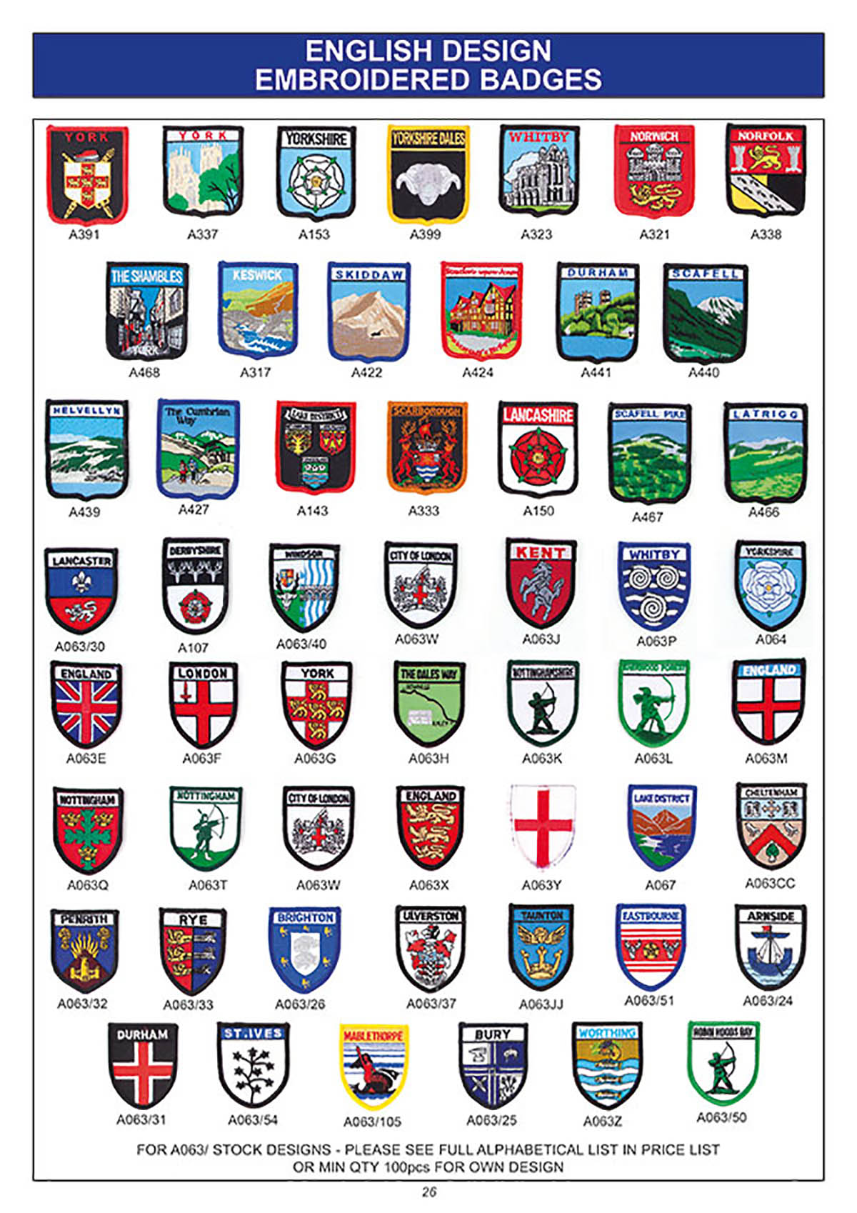 souvenir english embroidered badges