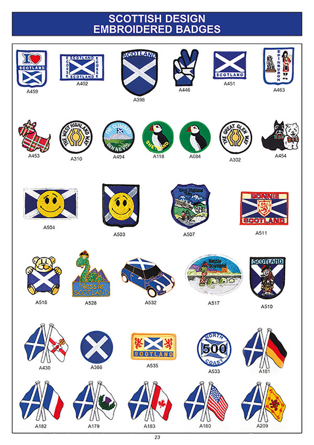 souvenir scotland embroidered badges